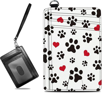 BWEGRHE Small Travel Wallets, Cute Dog Paw Prints Slim Minimalist Front Pocket by BWEGRHE