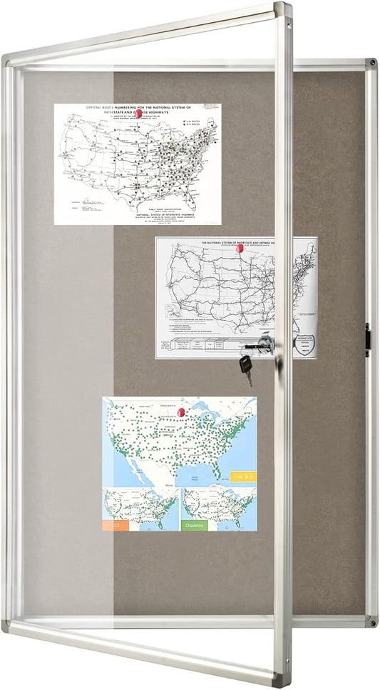 BEST BOARD Enclosed Bulletin Board Lockable Display Case Message Board by BEST+BOARD