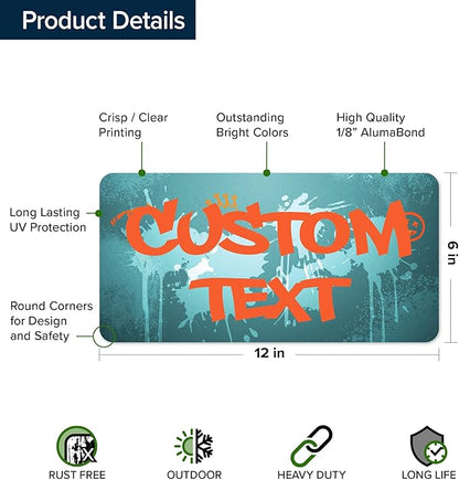 Custom Sign, Custom Street Sign, 11 Font Colors, 13 Font Styles, 4 Hole Options - Image 6
