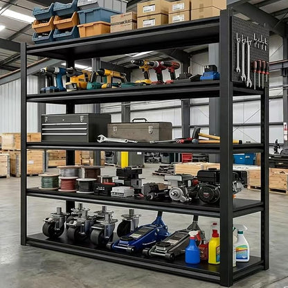 Storage Shelves with Pegboard, 72“*48" Wide 24”Heavy Duty Garage Shelving Units by Unknown