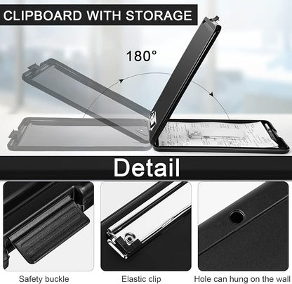 Geyee 8 Pcs Clipboard with Storage Plastic Foldable Nursing Clipboard Storage - Image 3