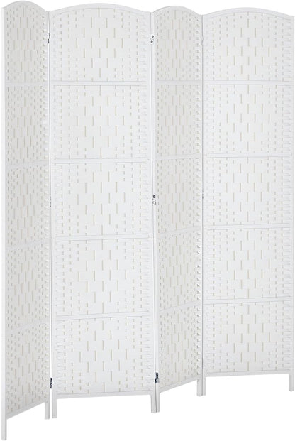 HOMCOM Room Divider, 4 Panel Folding Privacy Screen, 6FT Tall Portable Wicker by HOMCOM