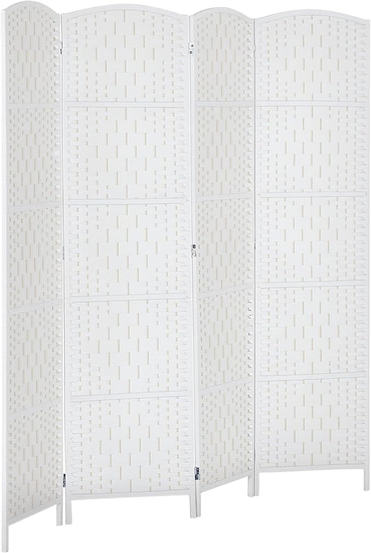 HOMCOM Room Divider, 4 Panel Folding Privacy Screen, 6FT Tall Portable Wicker by HOMCOM