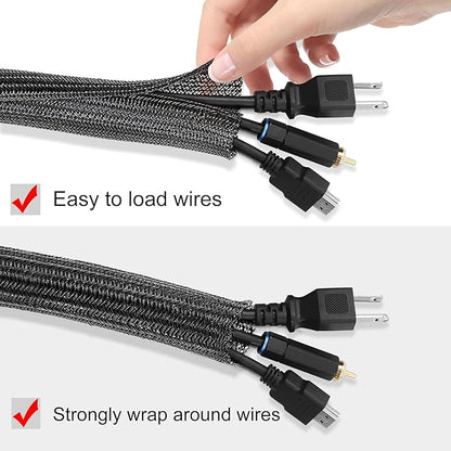 Moxita 10ft - 3/8 inch Cord Protector Cable Sleeve Split Wire Loom Tubing - Image 2
