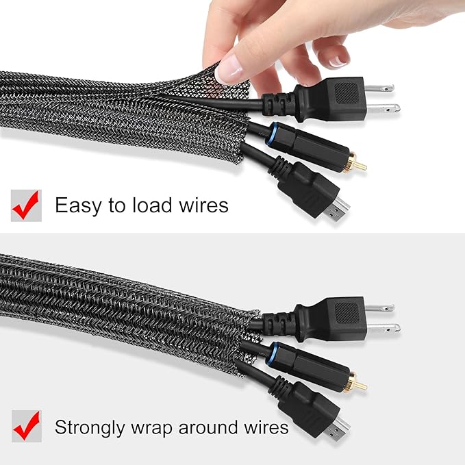 Moxita 25ft - 3/4 inch Cord Protector Cable Sleeve Split Wire Loom Tubing - Image 2