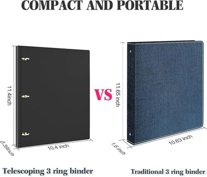 INFUN Telescoping 3 Ring Binder, Portable Plastic Binder - Image 3