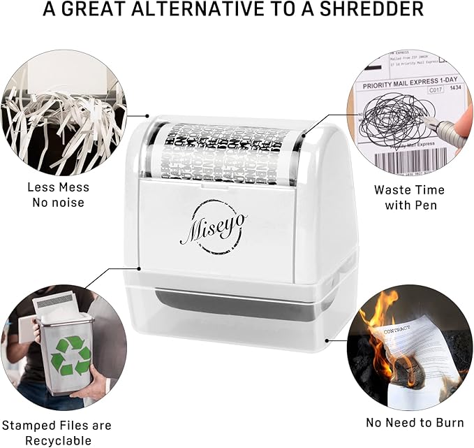 Miseyo Wide Identity Theft Protection Roller Stamp Set - Image 5