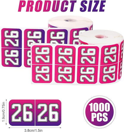 1000pcs 2026 Year Stickers, 3/4x1-1/2 Inch 26 Year Colored Self-Adhesive - Image 2
