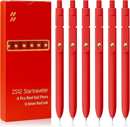 UIXJODO Red Pens, 0.5mm Colored Ink Gel Pens by UIXJODO