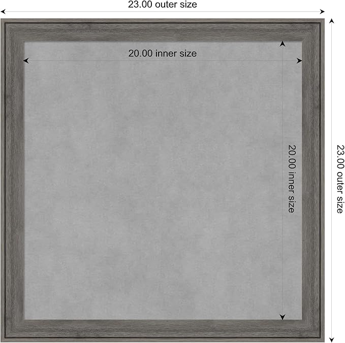 Amanti Art Grey Framed Magnetic Board 23x23 Medium Vision Board - Image 3