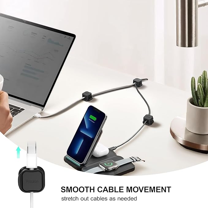 24 Pack Magnetic Cable Clip Organizer Cord Holder, Picozon Adhesive Cable - Image 3