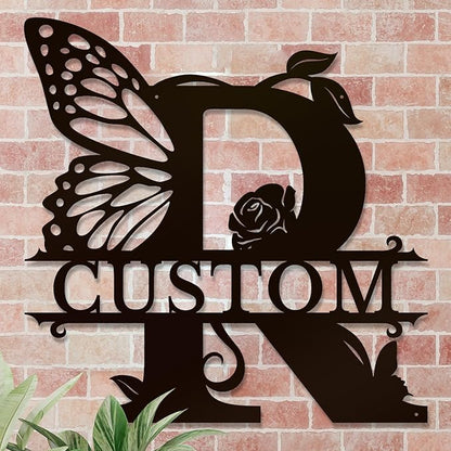 Personalized Custom Letter Name metal Signs, Custom Black Letter Monogram Wall - Image 4