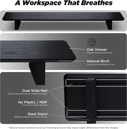 ULTRARM Moodular Wooden Monitor Stand 45.6” Large Desk Organizer - Image 3