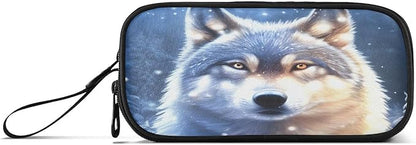 BOENLE Wolf Snowy Pencil Case Box Boys Girls Large Pencil Pouch Zipper - Image 8