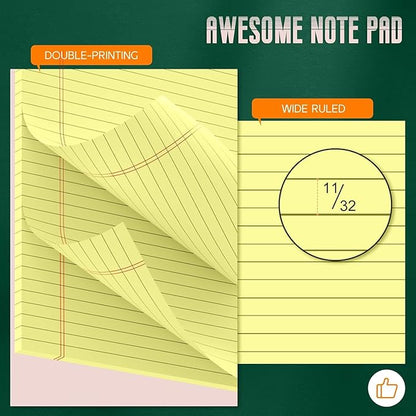 Legal Pads 8.5 x 14 Note Pads, 10 Pack Writing Pads Wide Ruled Notepads - Image 3