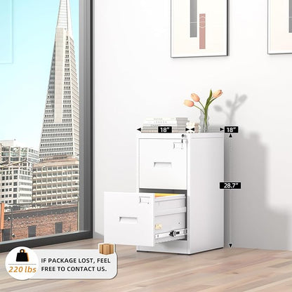 INTERGREAT 2 Drawer File Cabinet, Lockable Vertical File Office Cabinet - Image 4