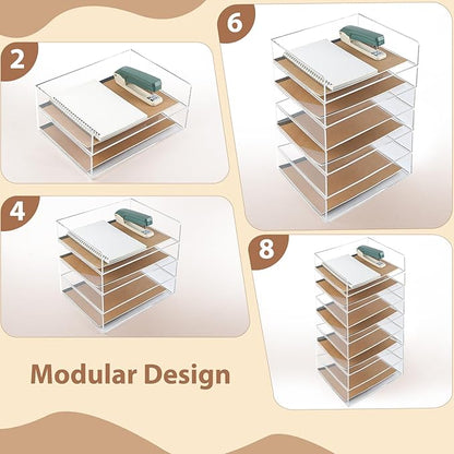 4 Pack Acrylic Paper Tray Organizer - Image 2