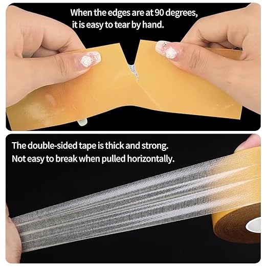 KAIYUER 3 Pack Double Sided Fabric Tape Heavy Duty, 1 Inch Wide, Strong Double - Image 4