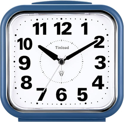 Tinload 5.5" Large No Ticking Analog Alarm Clock, Silent Readable by Tinload