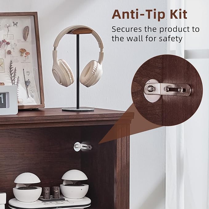 RWYHG 43" Walnut Tall Bookshelf Set of 3, 3-Tier Thick Wooden Book Shelf - Image 6