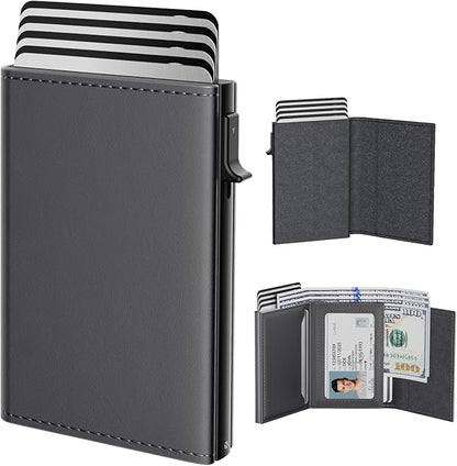 typecase Mens Wallet Card Holder: Pop Up Aluminum Case, Premium Genuine Leather by typecase
