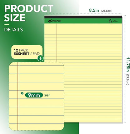 KAISA Legal Notepads 8.5"x11.75"，12pads note pads office supplies Recycled - Image 2