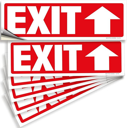 iSYFIX Exit Signs Stickers 6 Pack 12x4 Inch by iSYFIXPREMIUMSIGNS