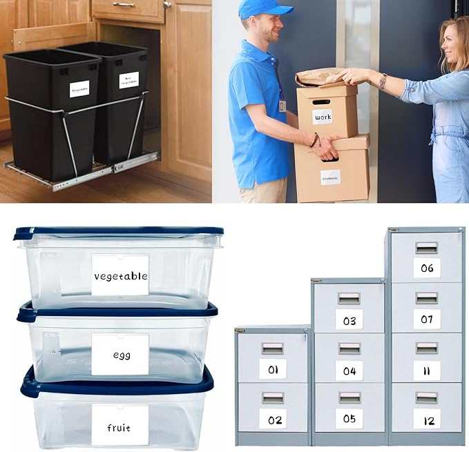 zandfelo 50 Pack 3'' x 5'' Clear Adhesive Index Card Pockets, PVC Labels Holders - Image 4