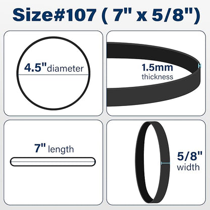 LotFancy Large Rubber Bands, Heavy Duty Black Long Rubber Bands - Image 2