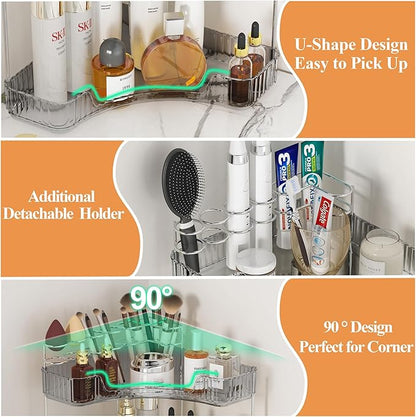 SUNZOS Modern 3-Tier Bathroom Organizer, Corner Makeup Storage - Image 3