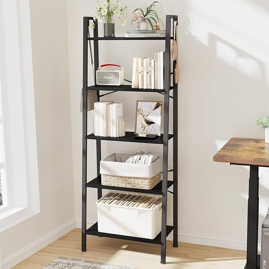 Hzuaneri Ladder Shelf, Bookshelf Bookcase, Freestanding Corner Storage Shelve by Hzuaneri