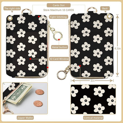 bolimoss Cute Floral Lanyard Wallet and ID Badge Holder - Image 2