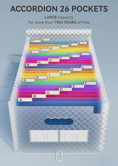 ABC life 26 Pockets Accordion File Organizer, Expanding File Folder, Portable - Image 2