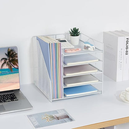 LEKETREE Desk Organizers and Accessories, 5-Tier Paper Letter Tray Organizer - Image 4