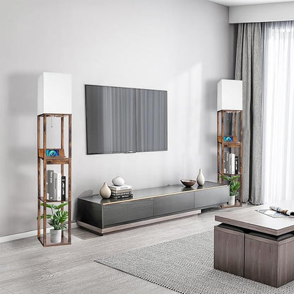 RUNTOP Floor Lamp with Shelves, Shelf Floor Lamp with Wireless Charger & 2 - Image 6