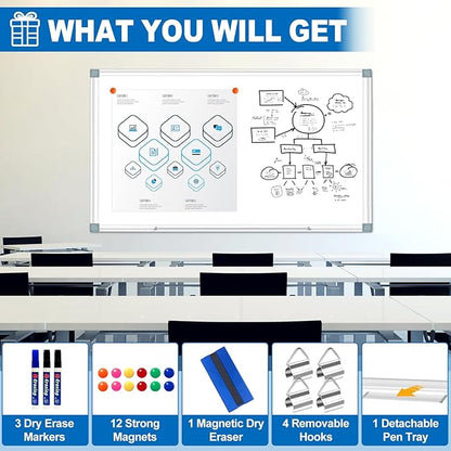 Max-officoo White Board Dry Erase Whiteboard - Image 4