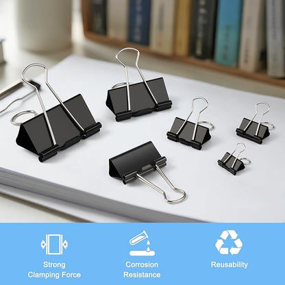 228 PCS Binder Clips Paper Clamps Assorted Sizes, Extra Large Medium Small Mini - Image 4