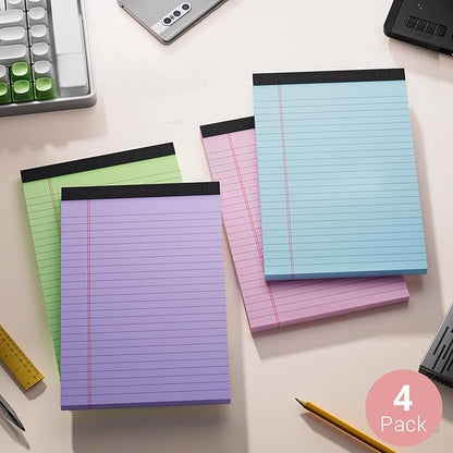 Legal Pads 5x8 Colored Note Pads, 4 Pack College Ruled Notepads 5x8 Lined Paper - Image 6
