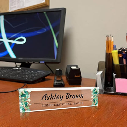 Signs ByLITA Floral Pattern Customized Nameplate | Eucalyptus Personalized Full - Image 5