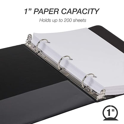 Samsill Economy 3 Ring Mini Binder, Made in The USA, 1-Inch Round Ring Binder - Image 3