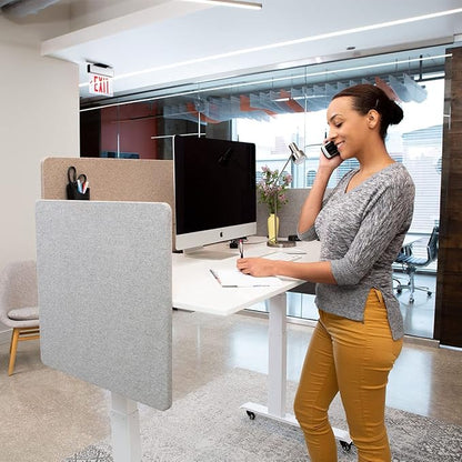 Stand Up Desk Store ReFocus Clamp-on Acoustic Desk Divider Privacy Panel That - Image 3