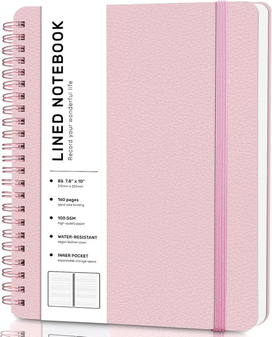 Lined Spiral Journal Notebook, B5 Spiral Notebook, 7.8''×10'' Journaling by ABERLLS