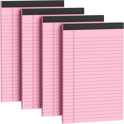 4 Pack Note Pads 5 x 8 Inch Pink Small Legal Pads 5 x 8 Colored Notepad 5 x 8 by Nichela