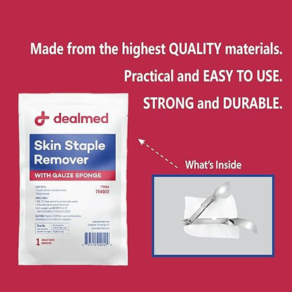 Dealmed Sterile Staple Removal Kit, Includes Staple Remover and Gauze Sponge - Image 2