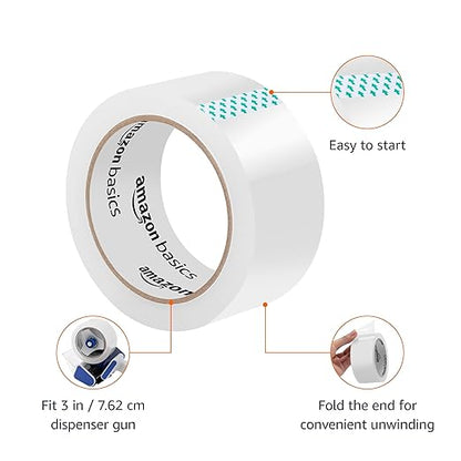 Amazon Basics Packaging Tape for Shipping, Moving and Storing, 1.88 in x 54.6 - Image 2