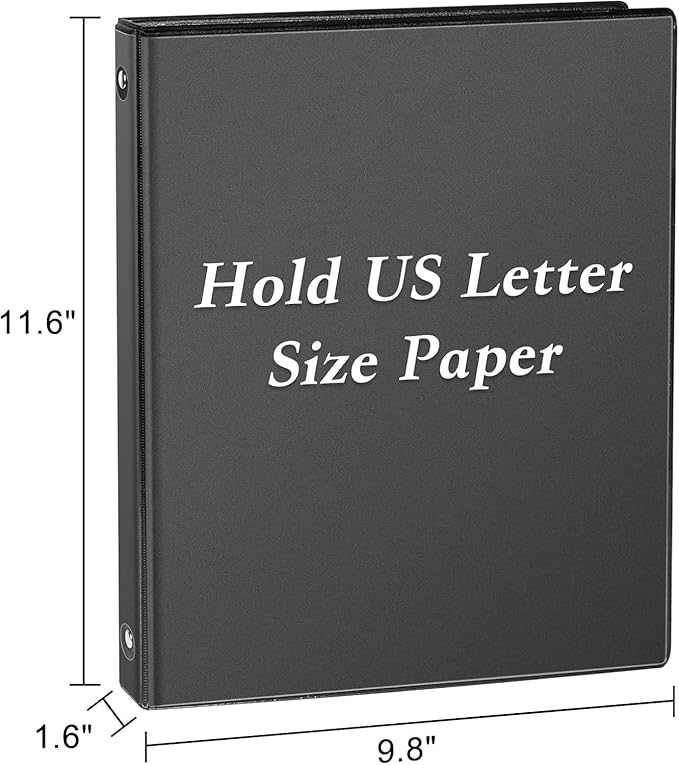 CIXILDTS 1-inch Round Ring Binder, Durable 1" 3 Ring Binder Fit Letter Size - Image 2