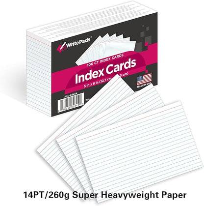 KAISA Lined Index Card 4"x6" Index Cards Flashcards, Heavy Weight Paper Made in - Image 2