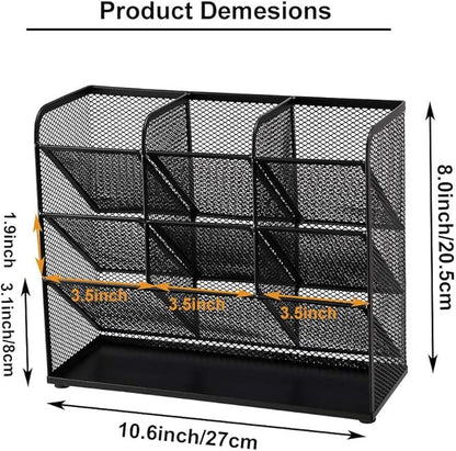 Marbrasse Mesh Desk Organizer, Desktop Stationary Organizer, Storage Rack - Image 5