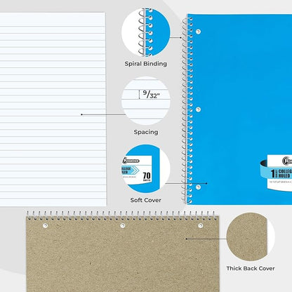 Rosmonde Spiral Notebook, 24 Pack, 1 Subject, College Ruled, 70 Sheets - Image 5