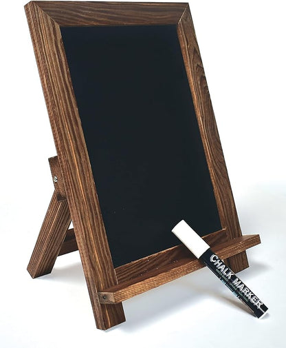 Better Office Products Framed Tabletop Chalkboard Sign, 9.5" x 14", Rustic Wood by BetterOfficeProducts